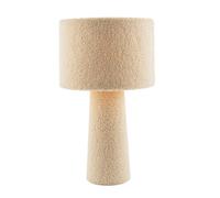 Happy Homewares Designer Table Lamp With Cream Wool Base And Shade With Inner Lining