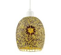Happy Homewares Dome Shaped Pendant Light Shade with Glass Mosaic Beaded Construction