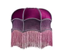Happy Homewares Double Tier Lilac & Purple Velvet Victorian Lamp Shade with Tassels | Size: 16 inches Happy Homewares Lilac 16 inches