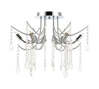 Happy Homewares Elegant Semi Flush Chandelier Ceiling Light Fitting In Polished Chrome