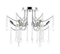Happy Homewares Elegant Semi Flush Chandelier Ceiling Light Fitting in Polished Chrome