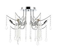 Happy Homewares Elegant Semi Flush Chandelier Ceiling Light Fitting In Polished Chrome