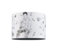 Happy Homewares Elvis Presley Themed Linen Lampshade with Famous Poses and Guitars Musical Notes