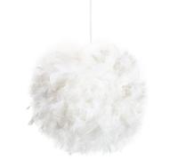 Happy Homewares Eye-Catching and Designer Small White Feather Decorated Pendant Lighting Shade