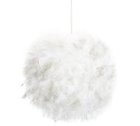 Eye-Catching and Modern Real Natural White Feather Decorated Small Pendant Light Shade 40watt Maximum Perfect Statement Piece 25cm Diameter by Happy Homewares
