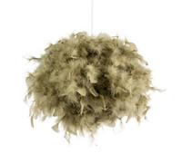 Happy Homewares Eye-Catching & Modern Olive Green Feather Decorated Pendant Shade | Size: 10 inches Happy Homewares Olive 10 inches