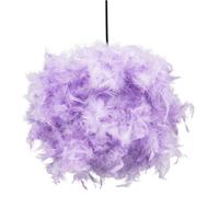 Happy Homewares Eye-Catching and Modern Small Lilac Feather Decorated Pendant Lighting Shade
