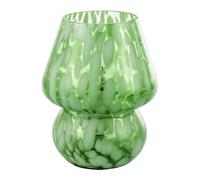 Happy Homewares Eye Catching Artisan Style Emerald Green Mottled Glass Table Lamp