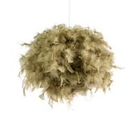 Happy Homewares Eye-Catching & Modern Olive Green Feather Decorated Pendant Shade | Size: 10 inches Happy Homewares Olive 10 inches