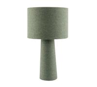 Happy Homewares Forest and Olive Green Jacquard Linen Lamp with Fabric Shade and Base