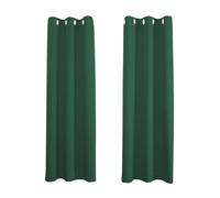 Happy Homewares Forest Green Blackout Curtains - 46 x 54 Inch Drop - Dark Green Elegant Eyelet Curtains with Thermal Insulation - 2 Panels for Bedroom or Living Room