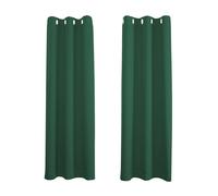 Happy Homewares Forest Green Blackout Curtains - 46 x 72 Inch Drop - Dark Elegant Eyelet Curtains with Thermal Insulation - 2 Panels for Bedroom or Living Room