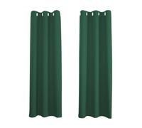 Happy Homewares Forest Green Blackout Curtains - Dark Thermal Eyelet - 46 X 72 Drop - 2 Panel