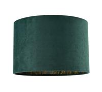 Contemporary Forest Green Velvet Fabric Lamp Shade with Inner Shiny Gold Palm Tree Design | 30cm x 20cm | Luxury Satin Fabric Inner Lining by Happy Homewares