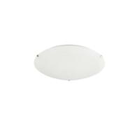 Happy Homewares Frosted White Flush 25Cm Glass Ceiling Light Fitting With Soft Swirl Decoration