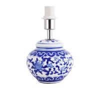 Happy Homewares Hand Painted Oriental Floral Themed Ceramic Table Lamp Base in Blue & White Happy Homewares Blue