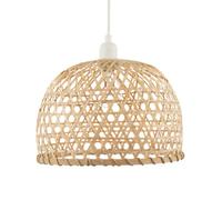 Happy Homewares Hand Strapped Natural Bamboo Pendant Lighting Shade With Bell Shape