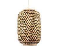 Happy Homewares Handmade Natural Brown & Black Two Tone Rattan Pendant Light Shade Happy Homewares Brown