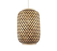 Happy Homewares Handmade Natural Brown & Black Two Tone Rattan Pendant Light Shade Happy Homewares Brown