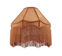 Happy Homewares Handmade Victorian Empire Lampshade in Mustard Ochre Velvet with Embroidered Trims and Long Tassels | 40cm x 26cm | for Pendant Floor or Table Lamp