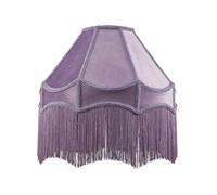 Happy Homewares Handmade Victorian Empire Pendant Lampshade in Soft Lilac Velvet with Embroidered Trims and Long Tassels | 40cm x 26cm | for Pendant Floor or Table Lamp