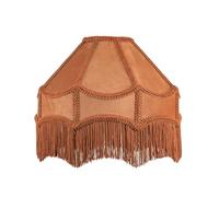 Happy Homewares Handmade Victorian Empire Pendant Lampshade in Soft Mustard Ochre Velvet with Embroidered Trims and Tassels | 30cm x 19cm | for Pendant Floor or Table Lamp