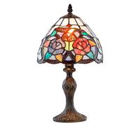 Happy Homewares Humming Bird Tiffany Lamp with Colourful Stained Glass Shade