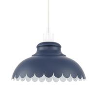Industrial and Modern Wavy Petal Designed Navy Midnight Blue Metal Ceiling Pendant Lighting Shade | 11w | 30cm x 17cm by Happy Homewares