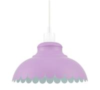 Industrial and Modern Wavy Petal Designed Soft Lilac Metal Ceiling Pendant Lighting Shade | 11w | 30cm x 17cm by Happy Homewares