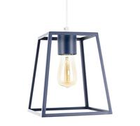 Happy Homewares Industrial Lantern Lamp Shade in Navy Blue with Square Top & Bottom in Midnight Happy Homewares Midnight