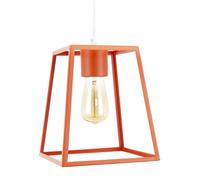 Happy Homewares Industrial Lantern Lamp Shade in Orange with Square Top & Bottom Happy Homewares Orange