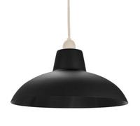 Happy Homewares Industrial Retro Designed Matt Black Curved Metal Ceiling Pendant Light Shade