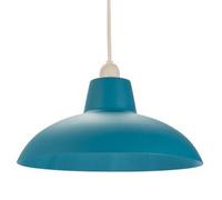 Industrial Retro Designed Matt Teal Curved Metal Ceiling Pendant Light Shade | 60w Maximum | 29cm Diameter by Happy Homewares