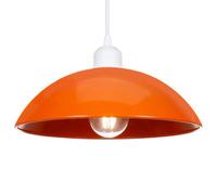Happy Homewares Industrial Retro Designer Orange Gloss Disc Metal Ceiling Pendant Lighting Shade