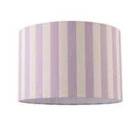 Happy Homewares Lavender Lilac and Oatmeal Linen Striped Lamp Shade with Fabric Inner