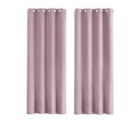 Happy Homewares Lavender Lilac Lined Blackout Curtains - 46 x 63 Inch Drop - Modern Eyelet Curtains with Soft Linen Texture - 2 Panels for Bedroom or Living Room