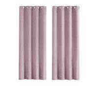Happy Homewares Lavender Lilac Lined Blackout Eyelet Curtain Pair - 46 x 63 Inch Drop