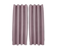 Happy Homewares Modern Textured Linen Fabric Blackout Eyelet Curtains - 2 Panel in Pink | Size: 120 cm width x 160 cm drop Happy Homewares Pink 120 cm width x 160 cm drop