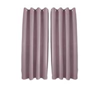 Happy Homewares Lavender Pink Linen Blackout Curtains - 46 x 63 Inch Drop - Elegant Eyelet Curtains with Soft Linen Texture - 2 Panels for Bedroom or Living Room