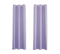 Happy Homewares Lilac Eyelet Curtains - 66 x 84 Inch Drop - Elegant Room Darkening Blackout Curtains with Thermal Insulation - 2 Panels for Bedroom or Living Room