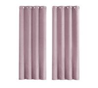 Happy Homewares Lavender Lilac Lined Blackout Curtains - 46 x 54 Inch Drop - Modern Eyelet Curtains with Soft Linen Texture - 2 Panels for Bedroom or Living Room