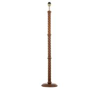 Happy Homewares Mahogany Wooden Classic Floor Lamp Base With Twisting Pole Design