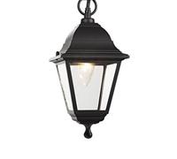 Happy Homewares Matt Black Cast Aluminium IP44 Outdoor Hanging Lantern
