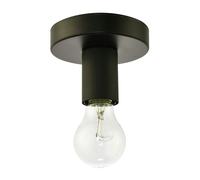 Happy Homewares Traditional Matte Black Ceiling or Wall Light Fitting to Showcase Industrial Style Light Bulbs | 12cm x 8cm | 1 x 11w E27