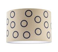 Happy Homewares Midnight Navy Blue Open Circle Pattern Linen Fabric Drum Lamp Shade
