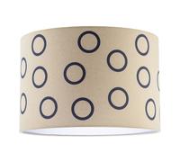 Happy Homewares Midnight Navy Blue Open Circle Pattern Linen Fabric Drum Lamp Shade