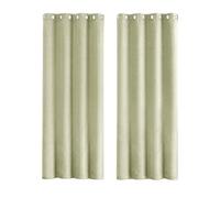 Happy Homewares Mint Green Lined Blackout Eyelet Curtains - 46 X 54 Inch Drop - Pair