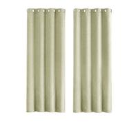Happy Homewares Mint Green Lined Blackout Eyelet Curtains - 46 x 54 Inch Drop - Pair