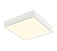 Happy Homewares Modern 25w Bright LED Flush Square Ceiling Light in Mat White with Opal Polycarbonate Diffuser | 30cm x 5cm | 3000k Warm White | 1439 Lumens = 100w