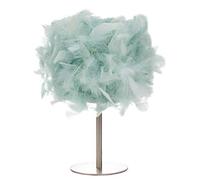 Happy Homewares Modern and Chic Real Duck Egg Feather Table Lamp with Satin Nickel Base and Switch - Perfect for Childrens Bedroom - 40w Maximum SES Bulb